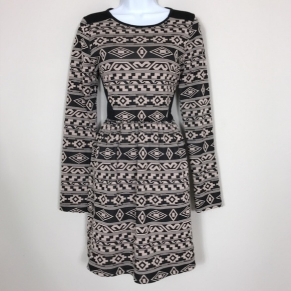 Everly Dresses & Skirts - SOLD Everly | Aztec Fit N Flare Sweater Dress L